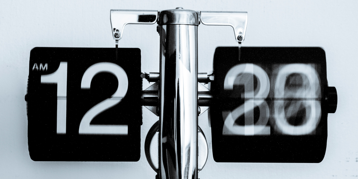 A clock showing the time passing quickly
