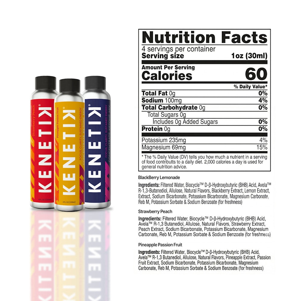 Concentrate nutrition and ingredients label