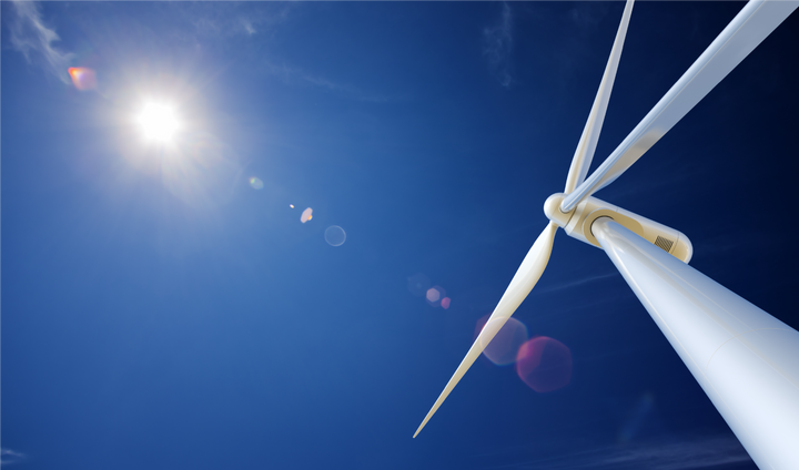 Image of wind turbine in the sun