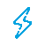A GIF of a bright blue lightning bolt icon that grows and contracts signifying increasing energy