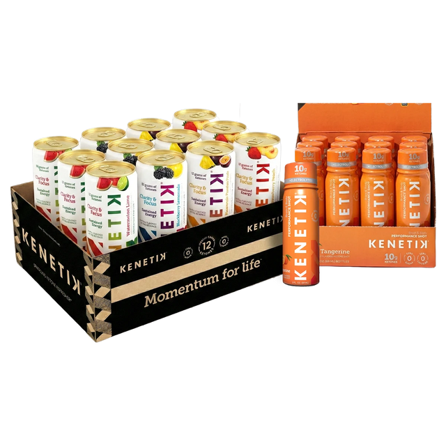 Endurance Training Bundle: a 12-pack of Kenetik Cans and a 12-pack of Kenetik Shots